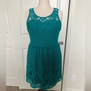 Xhilaration Teal Lace Dress - XL
